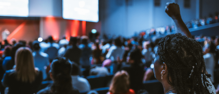 A woman with her fist raised in solidarity at a conference.

Further Education leadership | FE Leadership | Vocational education in the UK | UK skills shortage | UK college education 
